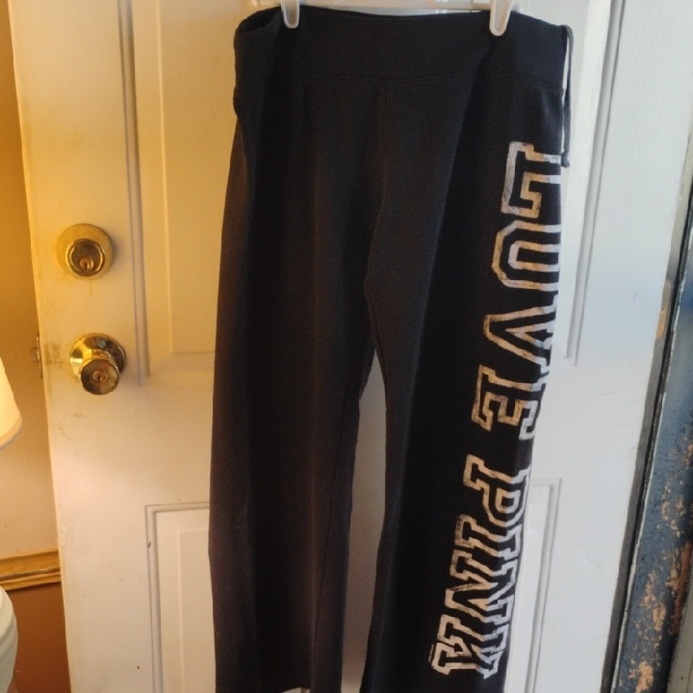 PINK Victoria's Secret Black Top with White Logo Tag